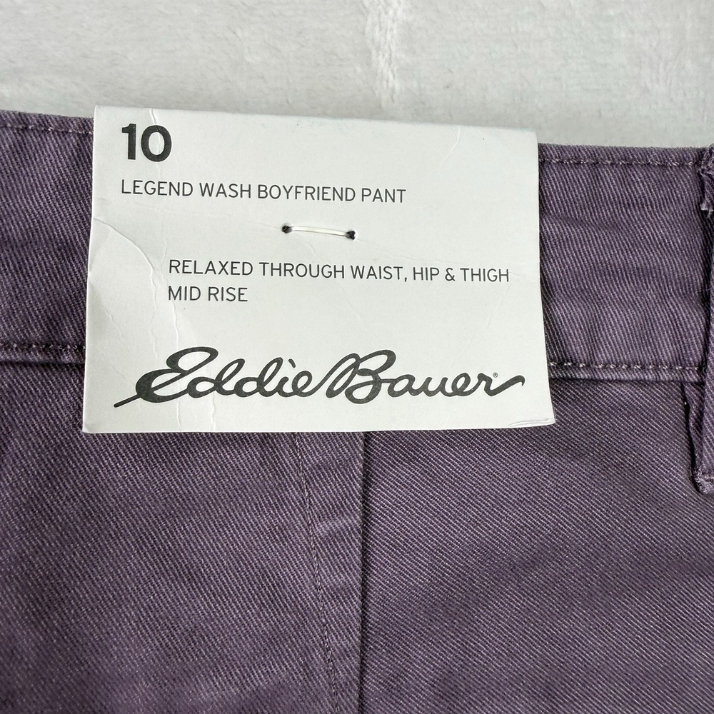 Eddie Bauer Pants Womens 10 Legend Wash Boyfriend Purple Mid Rise Relaxed NWT - Picture 11 of 12